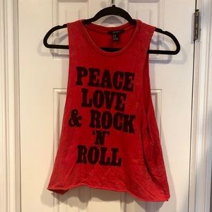 F21 vintage peace love & rock n roll tank size M